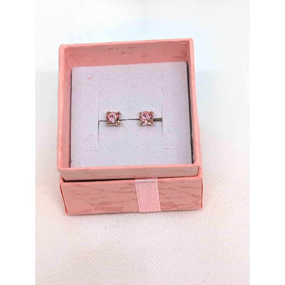 Pink Crystal Stud Earrings